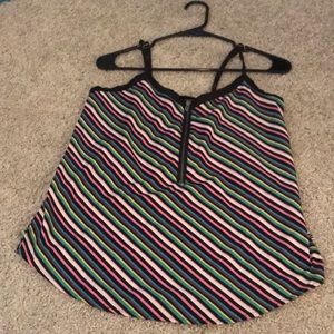 Multicolored striped roxy tank